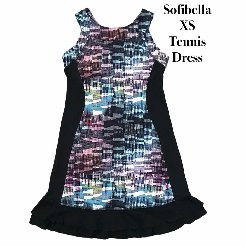 Sofibella Black Multi-Print Tennis Dress